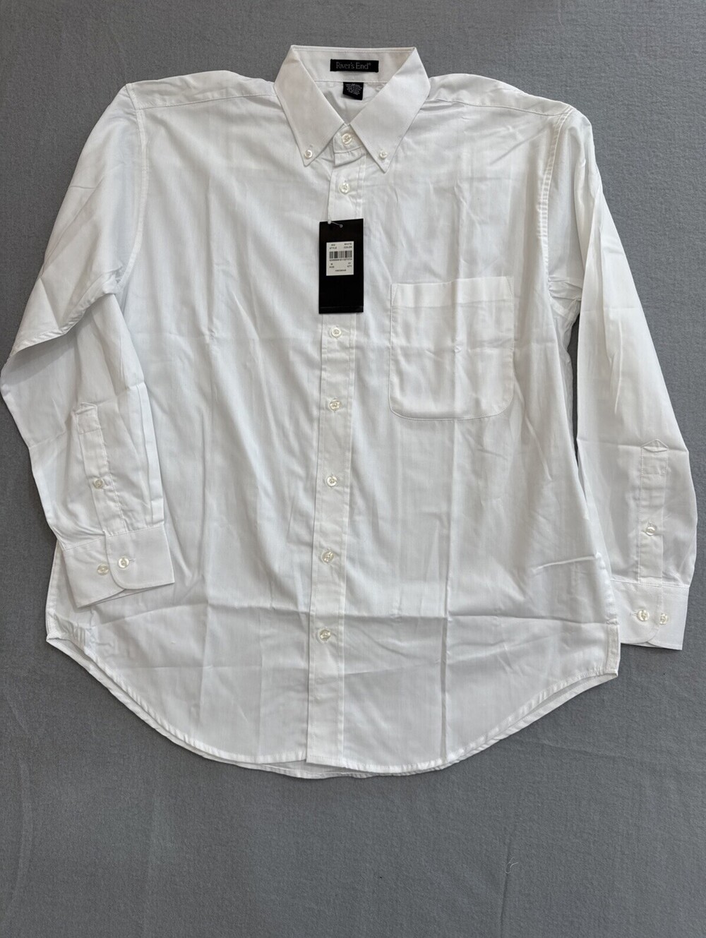 Rivers End Button Down Shirt White Long Sleeve Pocket Medium Mens NWT